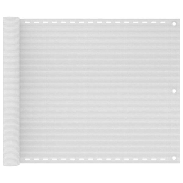 vidaXL Parawan balkonowy, biały, 75x500 cm, HDPE