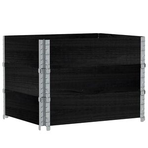 vidaXL Nadstawki paletowe, 3 szt., czarne, 80x60 cm, drewno sosnowe