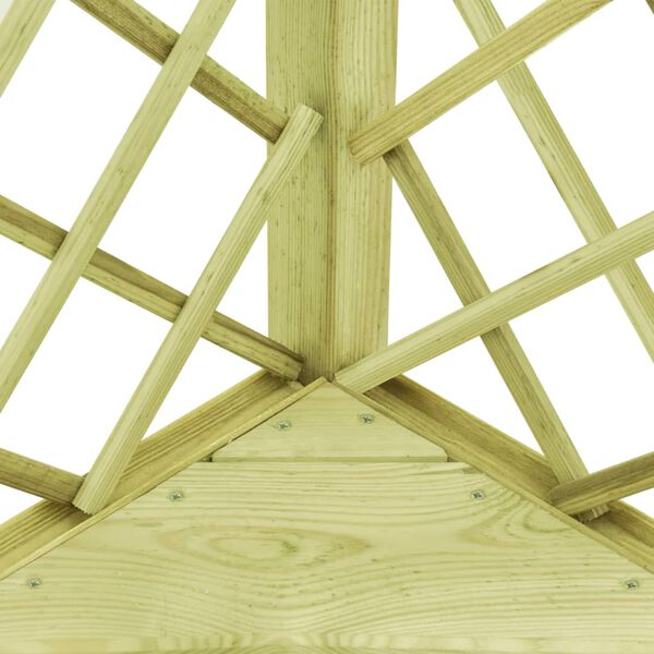 vidaXL Pergola narożna z ławką, 130x130x197 cm, drewno sosnowe