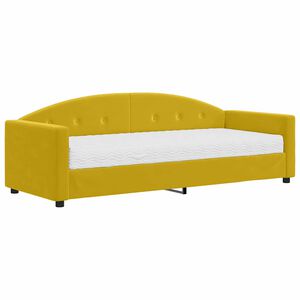 vidaXL Sofa z materacem do spania, ż&oacute;łta, 80x200 cm, aksamit