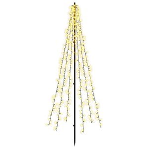 vidaXL Choinka świąteczna LED 165 cm 540 LED Ciepła biel Stal Czarny