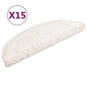 vidaXL Maty na schody 15 szt. 56x17x3 cm Białe p&oacute;łokrągłe