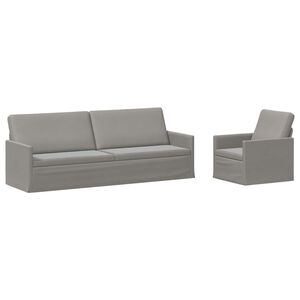 vidaXL Zestaw Sof 2 pcs jasnoszary Welur