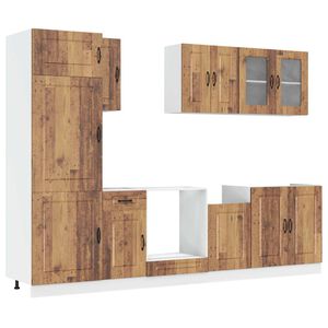 vidaXL Zestaw szafek kuchennych, Kalmar, 8-częściowy, stare drewno