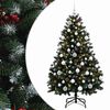 vidaXL Sztuczna choinka, zielona, z bombkami 150 cm 150 LED