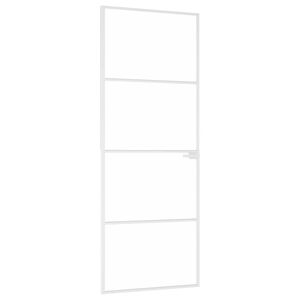 vidaXL Drzwi wewnętrzne, białe, 76x201,5 cm, szkło i aluminium