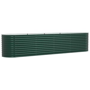 vidaXL Podniesiony grządka zielony 400 x 80 x 81 cm Stal