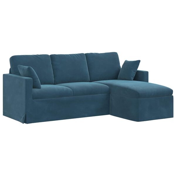 vidaXL Sofa Niebieski 198 x 134 x 80 cm Aksamit