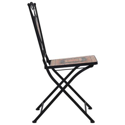 vidaXL Mozaikowe krzesła bistro, 2 szt, pomarańczowo-szare