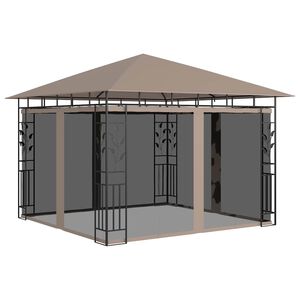 vidaXL Altana ogrodowa z moskitierą, 3x3x2,73 m, kolor taupe, 180 g/m&sup2;