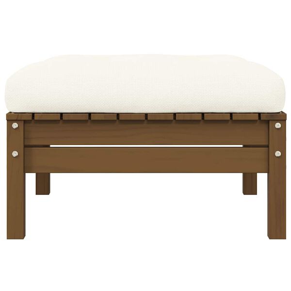 vidaXL 2-osobowa sofa ogrodowa z kremowymi poduszkami, drewno sosnowe