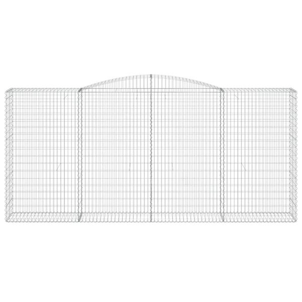 vidaXL Kosze gabionowe, 2 szt, 400x50x180/200cm, galwanizowane żelazo