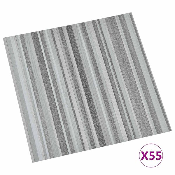 vidaXL Deski podłogowe 55 pcs Jasnoszary 5,11 m&sup2; PVC
