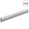 vidaXL Drążek do szafy 12 pcs Srebrny 764 x 15 x 29 mm Stop Aluminium