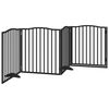 vidaXL Składana bramka dla psa, z drzwiami, 4 panele, czarna, 320 cm