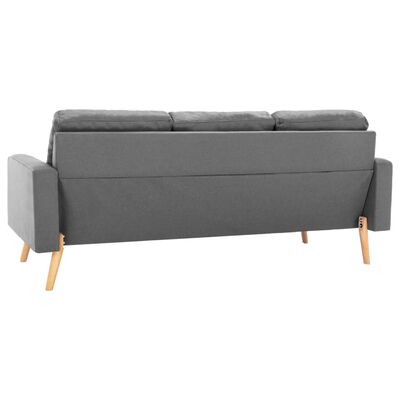vidaXL 3-osobowa sofa, jasnoszara, tapicerowana tkaniną