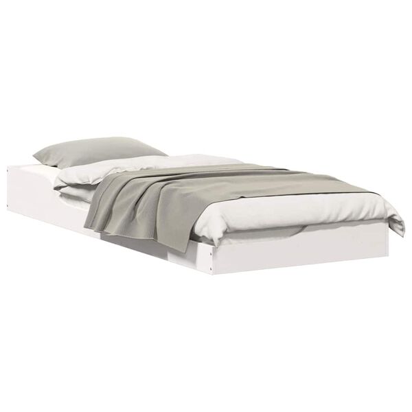 vidaXL Ramka łóżka Biały 80 x 220 cm Lite drewno sosnowe