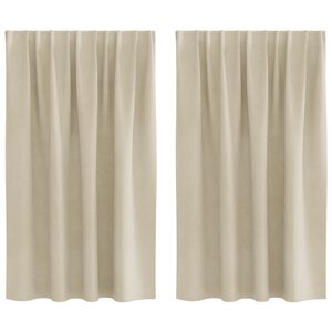vidaXL Zasłony zaciemniające 2 pcs Kremowy 140 x 140 cm Aksamit
