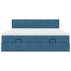vidaXL Ł&oacute;żko otomana z materacami i diodami LED Ciemnoniebieski