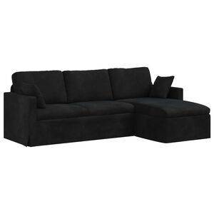 vidaXL Sofa Czarny 228 x 134 x 80 cm Aksamit