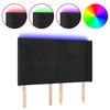 vidaXL Zagł&oacute;wek do ł&oacute;żka z LED, czarny, 147x16x118/128 cm, aksamit
