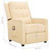 vidaXL Podnoszony fotel masujący, kremowa, tkanina