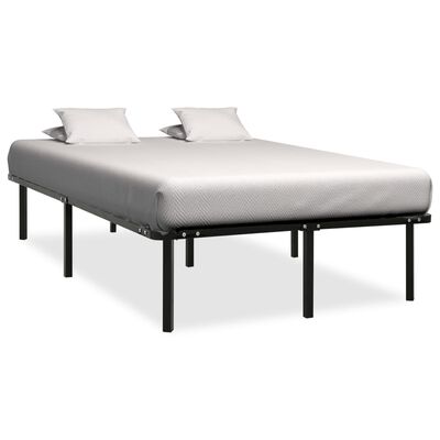 vidaXL Rama łóżka, czarna, metalowa, 160 x 200 cm