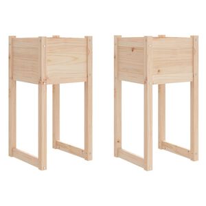 vidaXL Donice, 2 szt., 40x40x81 cm, lite drewno sosnowe