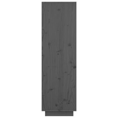vidaXL Wysoka szafka, szara, 74x35x117 cm, lite drewno sosnowe