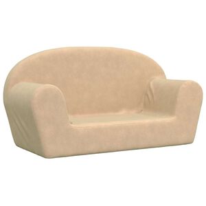 vidaXL Sofa dla dzieci, 2-os. , kremowa, miękki plusz