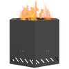 vidaXL Bezdymny kominek ogrodowy Czarny 58 x 58 x 51 cm Stal