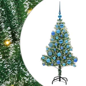 vidaXL Sztuczna choinka z śnieżnym pokryciem z lampkami LED 120 cm