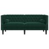 vidaXL Sofa Chesterfield z wałkami, dwuosobowa, ciemnozielona, aksamit