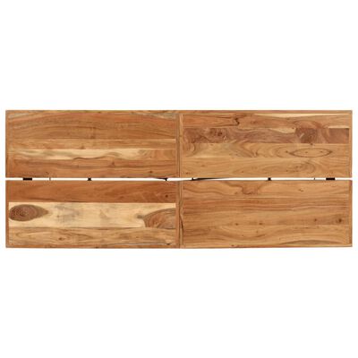 vidaXL Stolik barowy, 180x70x107 cm, lite drewno akacjowe i żelazo