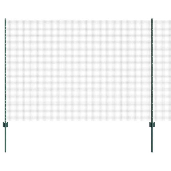vidaXL Ogrodzenie z słupkiem Zielony 1,5 x 50 m Stal i PVC
