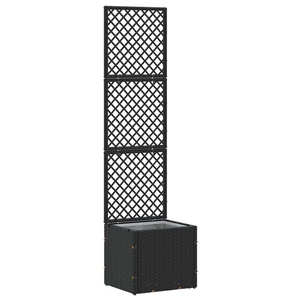 vidaXL Doniczka ogrodowa Czarny 35 x 30 x 135 cm Metal