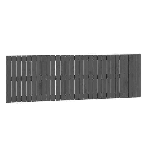 vidaXL Wezgłowie ł&oacute;żka, szare, 185x3x60 cm, lite drewno sosnowe