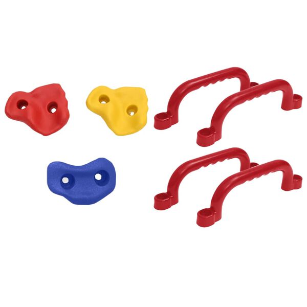 vidaXL 2 siedziska huśtawki i kamienie do ścianki wspinaczkowej, PE