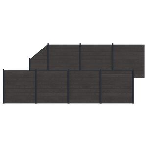 vidaXL Zestaw ogrodzeniowy 8 pcs 1311 x 186 cm WPC i aluminium Czarny