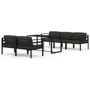 vidaXL 6-cz. zestaw mebli ogrodowych, poduszki, aluminium, antracyt