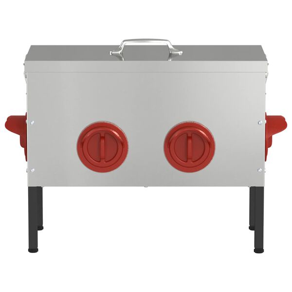 vidaXL Karmnik dla kur Srebrny 41,5 x 20,5 x 33 cm Stal Galwanizowana