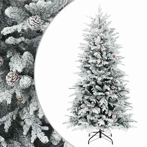 vidaXL Sztuczna choinka z zawiasami 120 cm PE i PVC Zielony i Biały