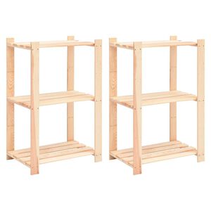 vidaXL Regały z 3 p&oacute;łkami, 2 szt., 60x38x90 cm, sosna, 150 kg