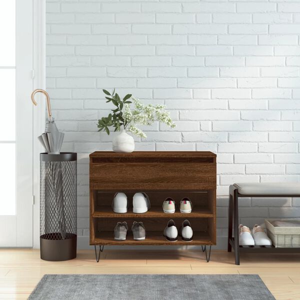 vidaXL Szafka na buty, brązowy dąb, 70x36x60 cm