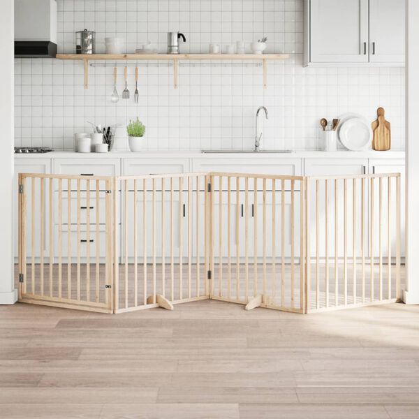 vidaXL Składana bramka dla psa, z drzwiami, 4 panele, 320 cm