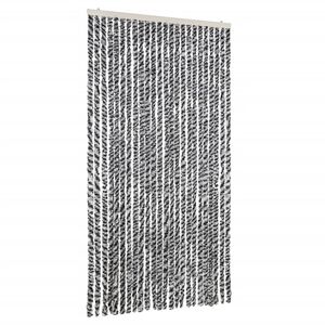 vidaXL Zasłona przeciwko owadom, szaro-czarno-biała, 100x200, szenil