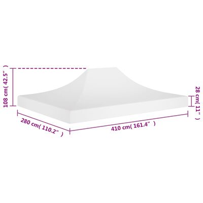 vidaXL Dach do namiotu imprezowego, 4 x 3 m, biały, 270 g/m²