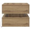 vidaXL Stolik kawowy z oświetleniem LED, dąb artisian, 50x50x40 cm