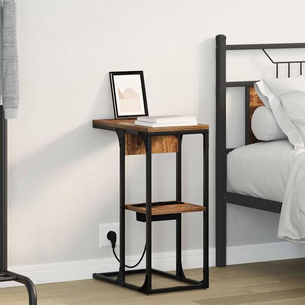 vidaXL Szafka Nocna Dąb wędzony 41,5 x 26 x 60,5 cm