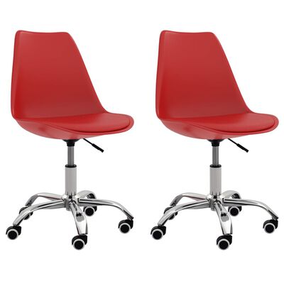 vidaXL Krzesła stołowe, 2 szt., czerwone, obite sztuczną skórą